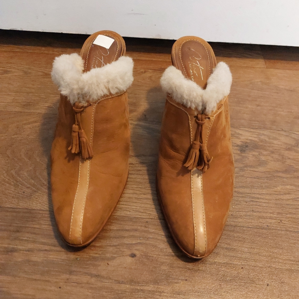 Arturo Chiang Tan Ankle Booties with Tassel Detail